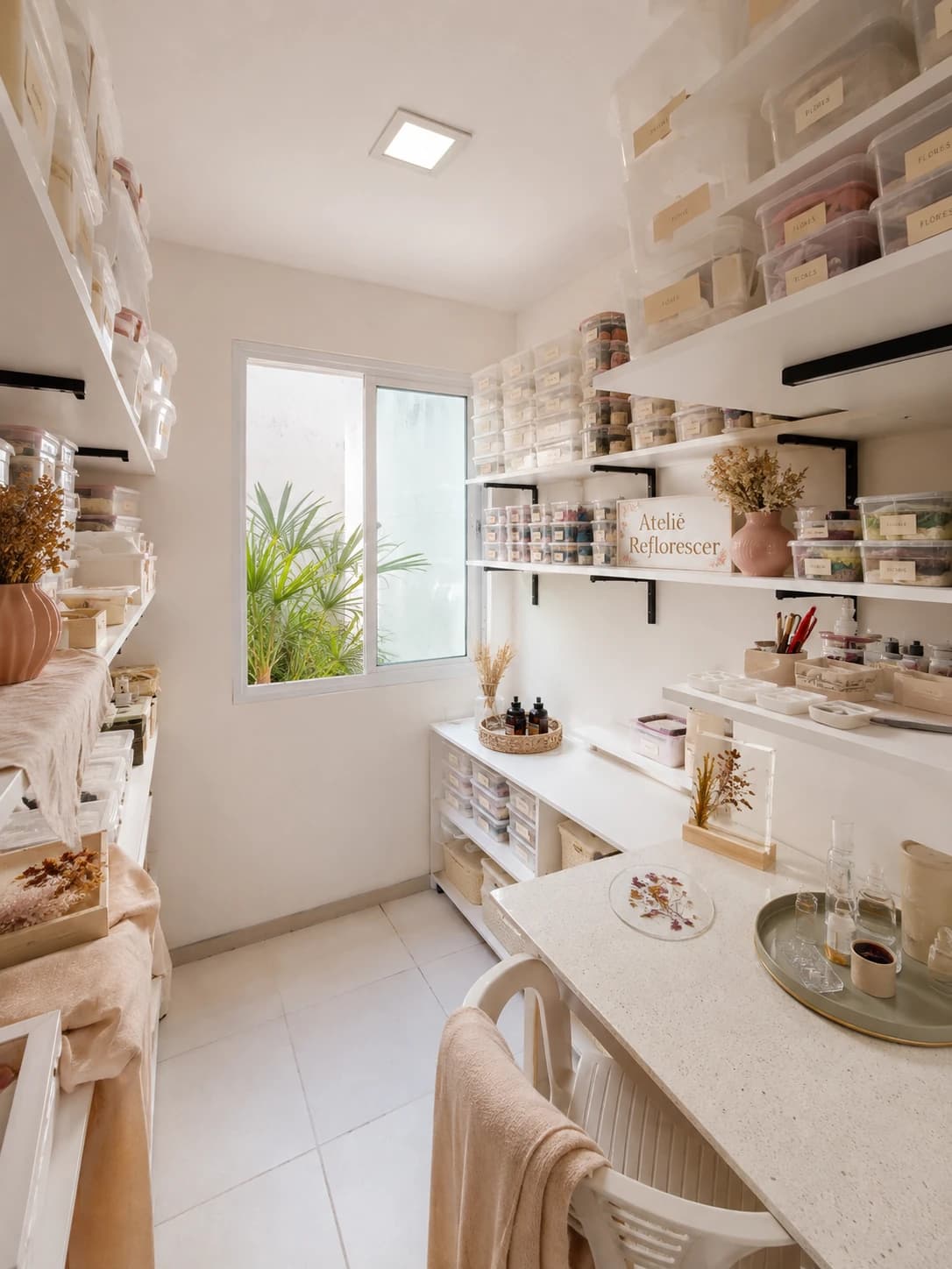 Ambiente de criação do Ateliê Reflorescer